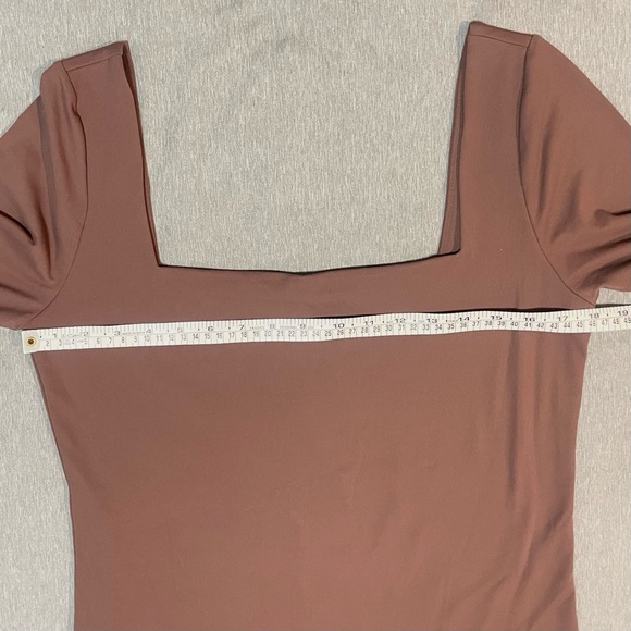 Nuuds Long Sleeve Square Neck Bodysuit Brown Size XL - Picture 3 of 6